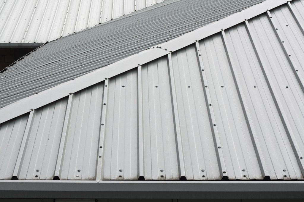 Gray corrugated metal roof