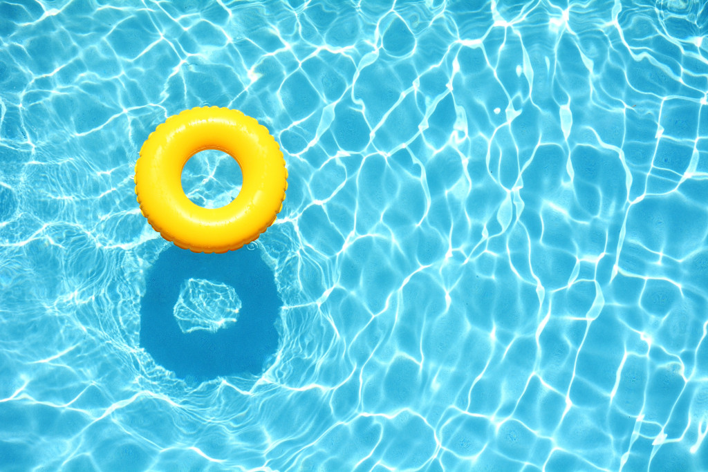 a floater on a swimming pool