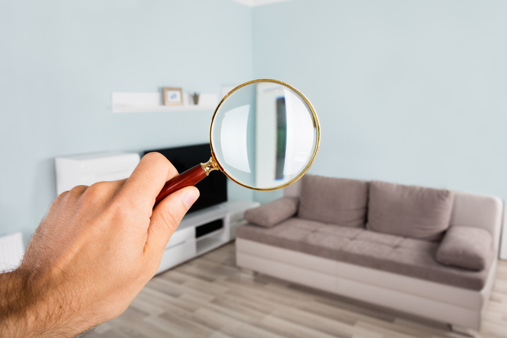 magnifying glass for home inspection concept